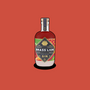 Brass Lion Hawthorn Gin bottle on a red background.