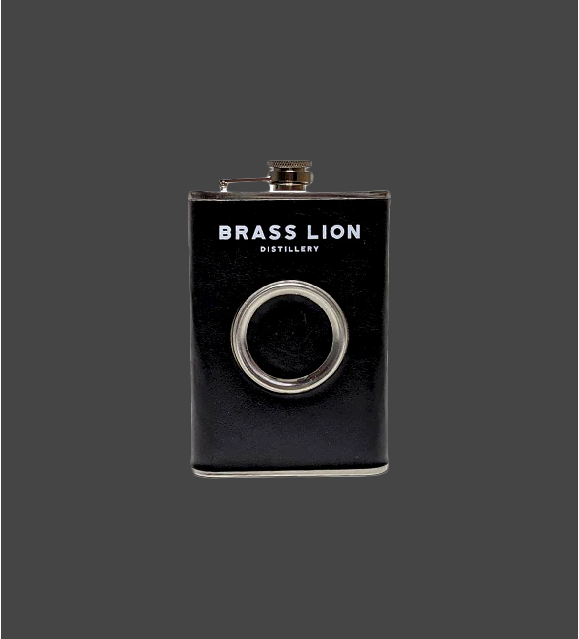 Brass Lion Hip Flask