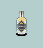 Brass Lion Osmanthus Oolong Gin bottle on a light teal background.