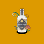 Brass Lion Singapore Dry Gin bottle surrounded by local botanicals, blue berries, and a chrysanthemum flower.