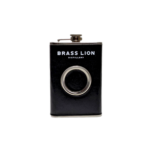 Brass Lion Hip Flask